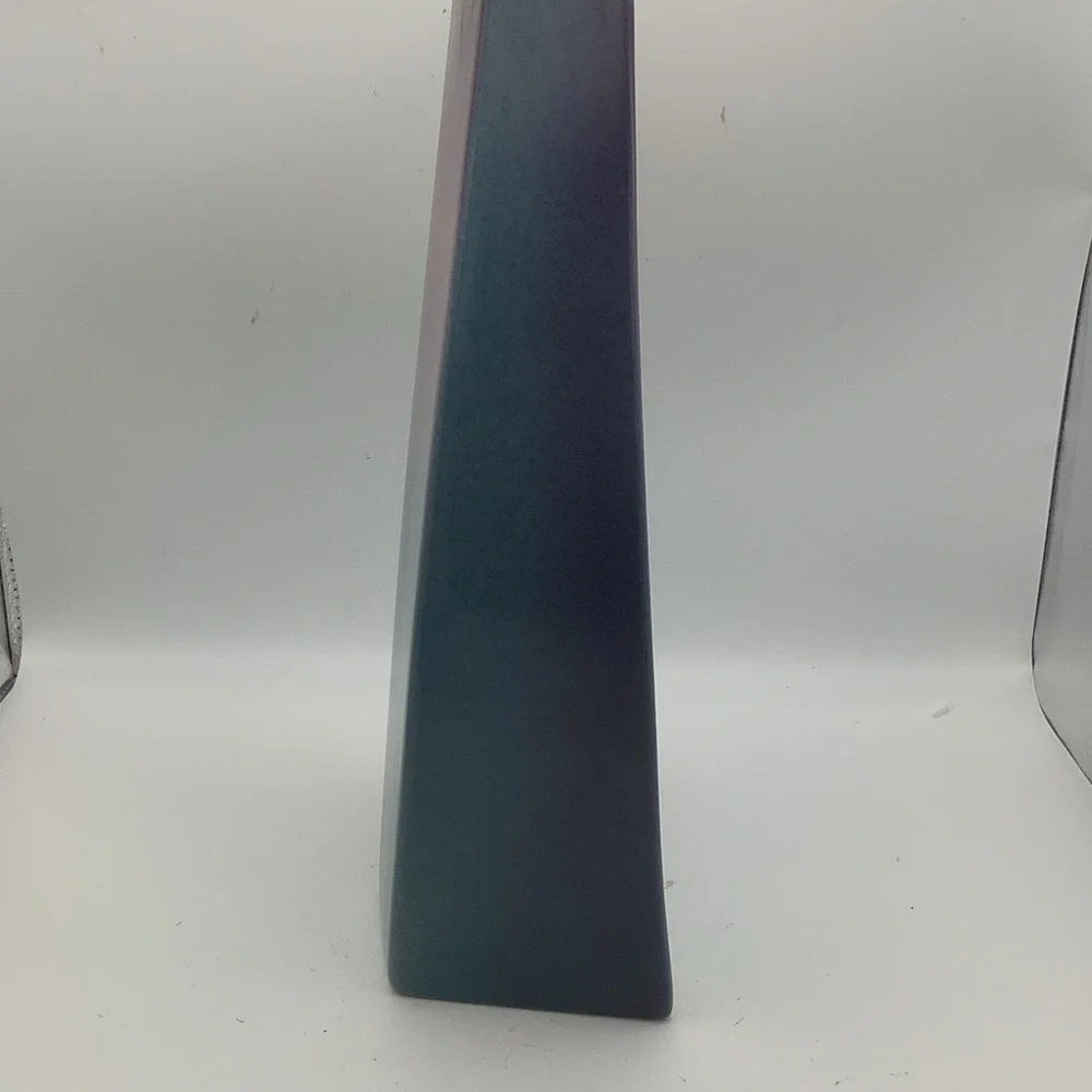 Purple and Blue Ombre Triangular Ceramic  Vase